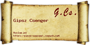 Gipsz Csenger névjegykártya